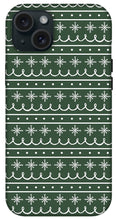 Load image into Gallery viewer, Green Snowflake Pattern - Phone Case