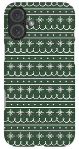 Green Snowflake Pattern - Phone Case