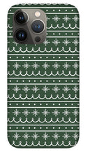 Load image into Gallery viewer, Green Snowflake Pattern - Phone Case