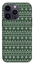 Load image into Gallery viewer, Green Snowflake Pattern - Phone Case