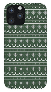 Green Snowflake Pattern - Phone Case