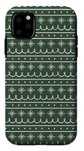 Load image into Gallery viewer, Green Snowflake Pattern - Phone Case