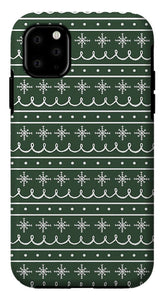 Green Snowflake Pattern - Phone Case