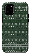 Load image into Gallery viewer, Green Snowflake Pattern - Phone Case