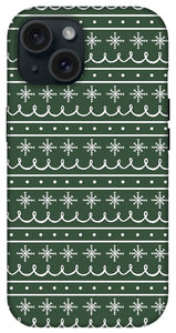 Green Snowflake Pattern - Phone Case