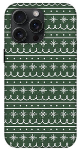 Green Snowflake Pattern - Phone Case
