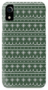 Green Snowflake Pattern - Phone Case