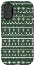 Load image into Gallery viewer, Green Snowflake Pattern - Phone Case