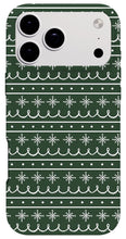 Load image into Gallery viewer, Green Snowflake Pattern - Phone Case