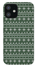 Load image into Gallery viewer, Green Snowflake Pattern - Phone Case