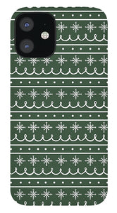Green Snowflake Pattern - Phone Case
