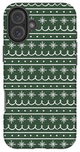 Load image into Gallery viewer, Green Snowflake Pattern - Phone Case