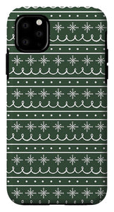 Green Snowflake Pattern - Phone Case