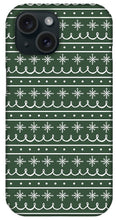 Load image into Gallery viewer, Green Snowflake Pattern - Phone Case