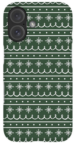 Green Snowflake Pattern - Phone Case