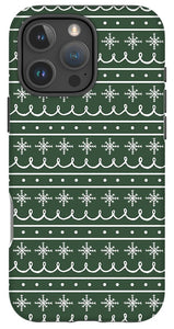 Green Snowflake Pattern - Phone Case