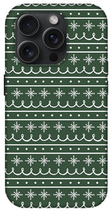 Green Snowflake Pattern - Phone Case