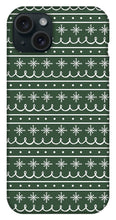 Load image into Gallery viewer, Green Snowflake Pattern - Phone Case