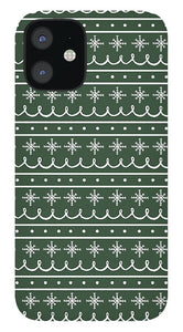 Green Snowflake Pattern - Phone Case
