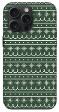 Load image into Gallery viewer, Green Snowflake Pattern - Phone Case