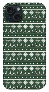 Green Snowflake Pattern - Phone Case