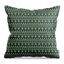 Load image into Gallery viewer, Green Snowflake Pattern - Throw Pillow