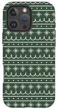 Load image into Gallery viewer, Green Snowflake Pattern - Phone Case