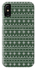 Load image into Gallery viewer, Green Snowflake Pattern - Phone Case