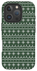 Green Snowflake Pattern - Phone Case