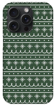 Load image into Gallery viewer, Green Snowflake Pattern - Phone Case