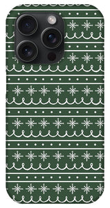 Green Snowflake Pattern - Phone Case