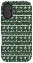 Load image into Gallery viewer, Green Snowflake Pattern - Phone Case