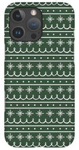 Load image into Gallery viewer, Green Snowflake Pattern - Phone Case