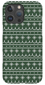 Green Snowflake Pattern - Phone Case