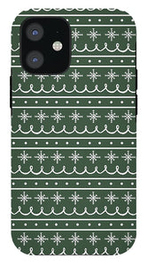 Green Snowflake Pattern - Phone Case