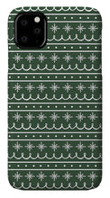 Load image into Gallery viewer, Green Snowflake Pattern - Phone Case