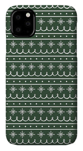 Green Snowflake Pattern - Phone Case