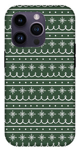 Green Snowflake Pattern - Phone Case