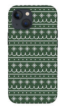 Load image into Gallery viewer, Green Snowflake Pattern - Phone Case
