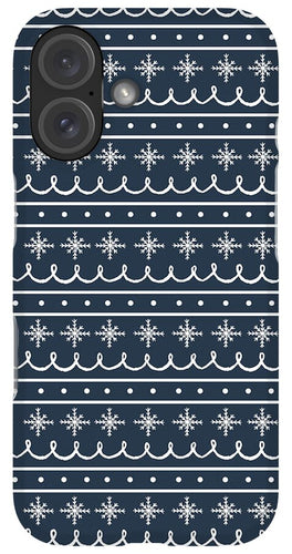 Blue Snowflake Pattern - Phone Case