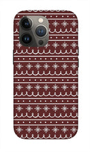 Load image into Gallery viewer, Red Snowflake Pattern - Phone Case
