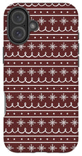 Load image into Gallery viewer, Red Snowflake Pattern - Phone Case