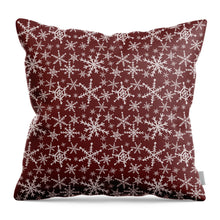 Load image into Gallery viewer, Red Snowflakes - Throw Pillow