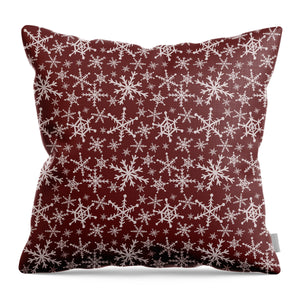 Red Snowflakes - Throw Pillow