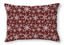 Load image into Gallery viewer, Red Snowflakes - Throw Pillow