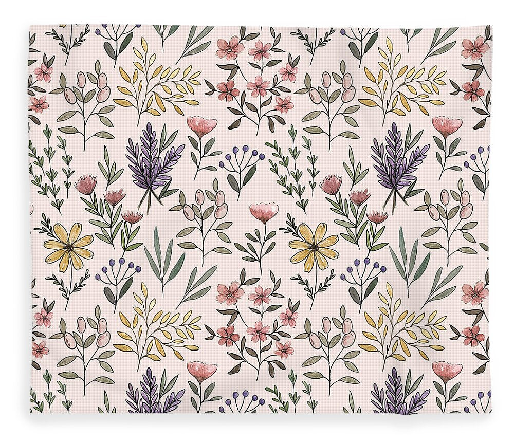 Spring Botanical Pattern - Blanket