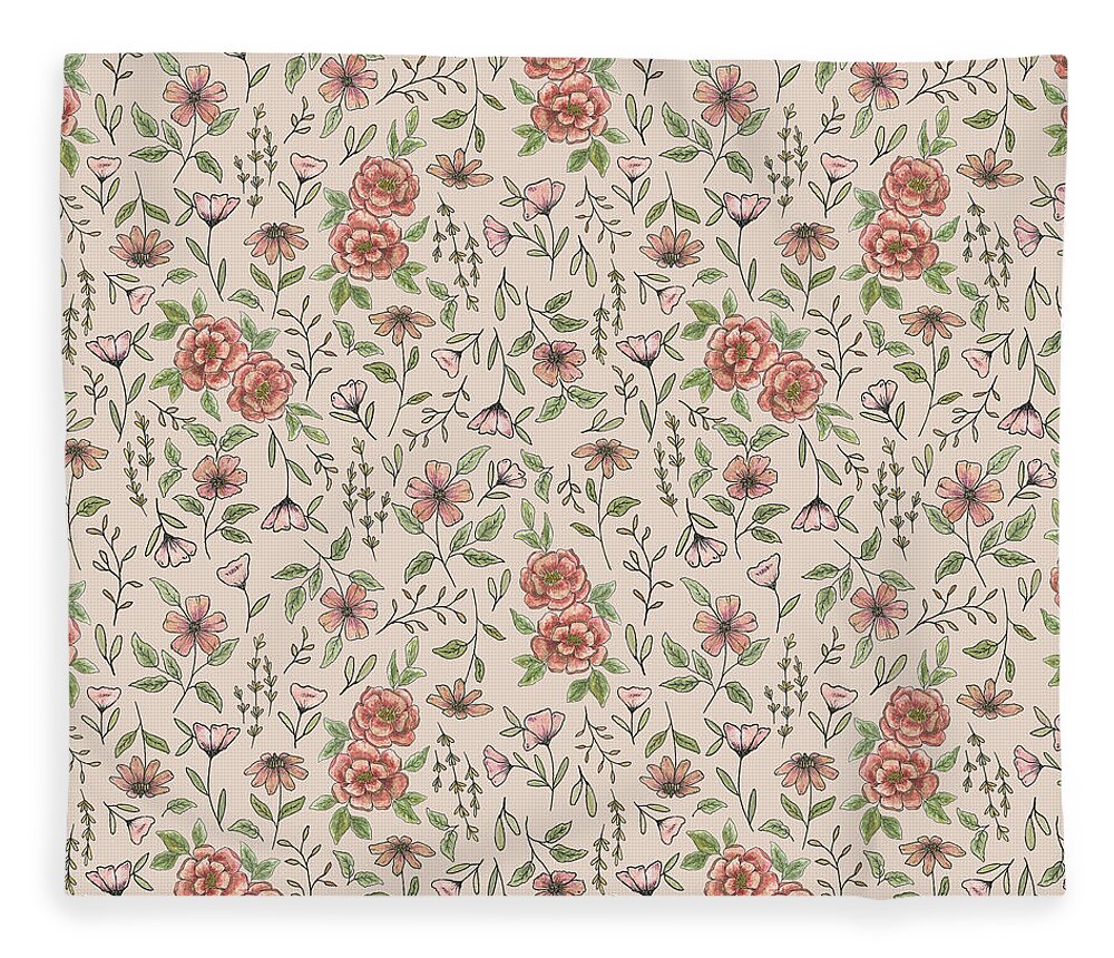 Spring Floral Pattern - Blanket