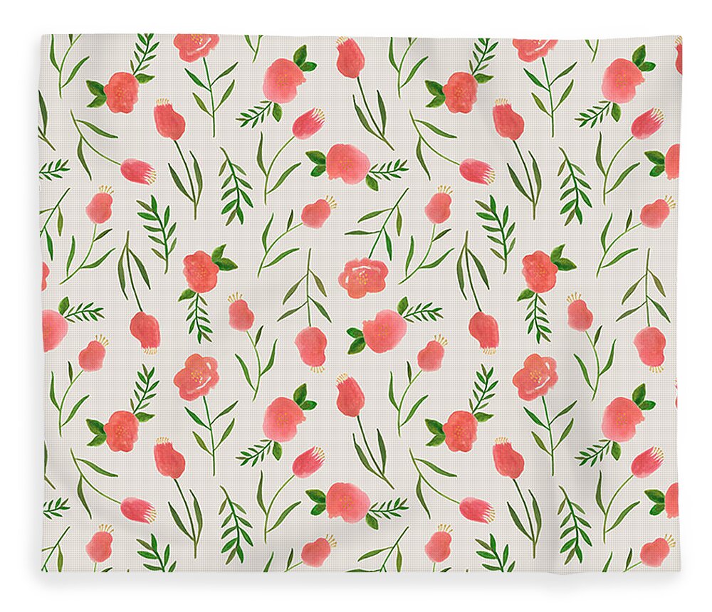 Spring Watercolor Flowers - Blanket