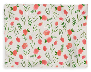 Spring Watercolor Flowers - Blanket