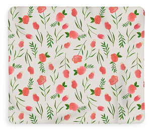Spring Watercolor Flowers - Blanket